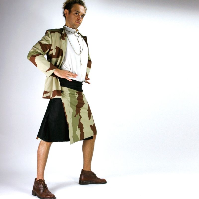 neo kilt coton bi-matière camouflage