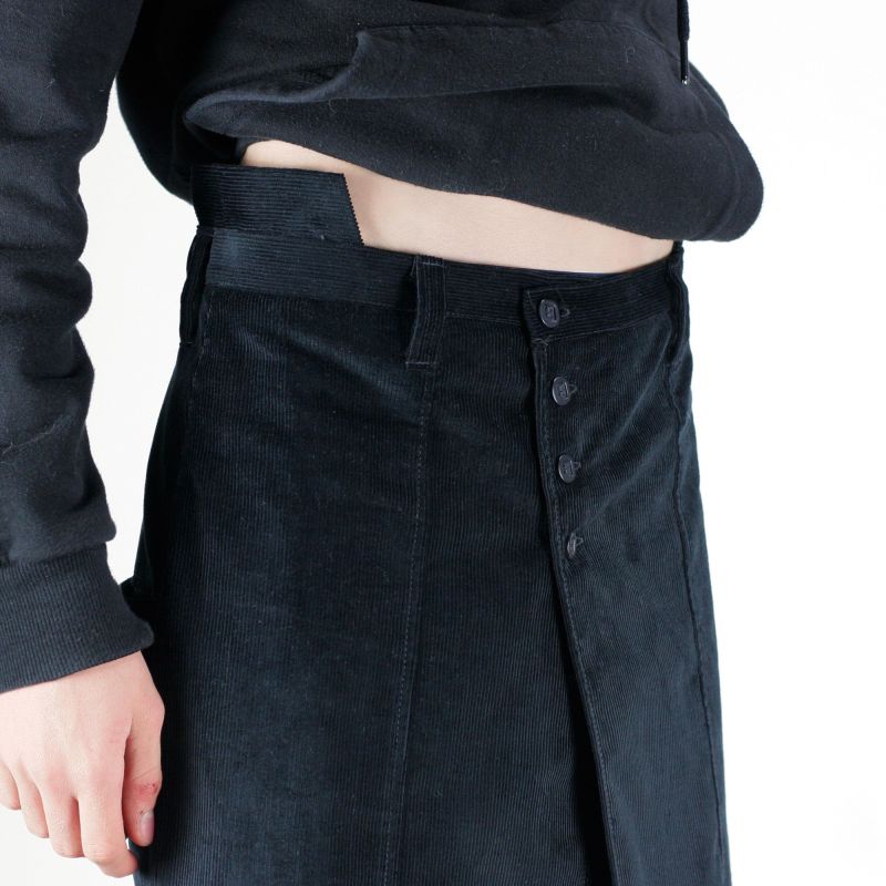 Skate style male skirt black velvet