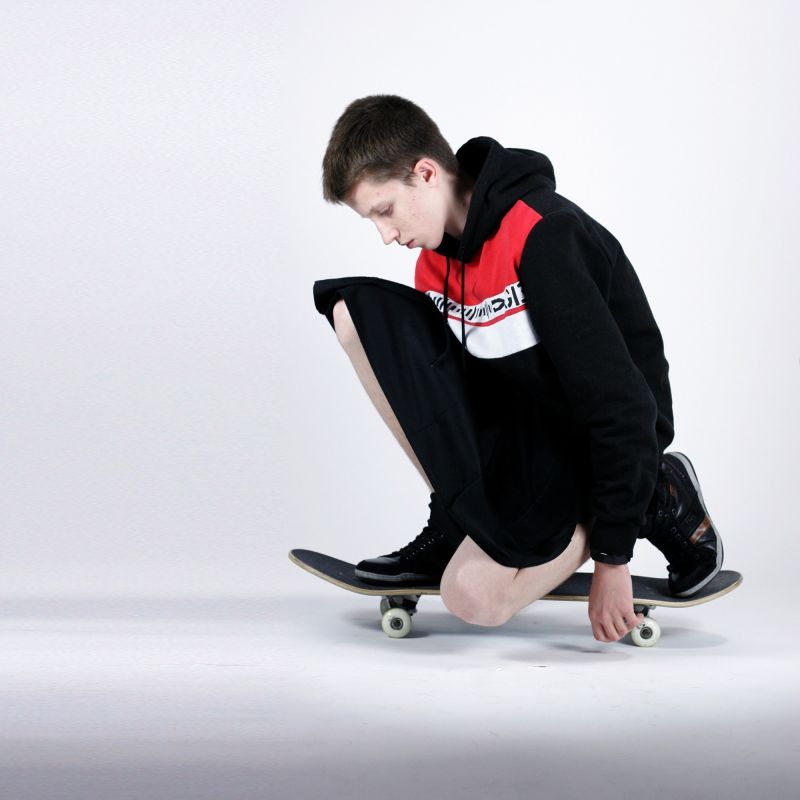 Skate style male skirt black velvet