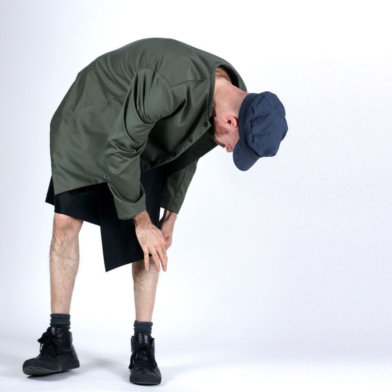 Veste à col mao kaki 2