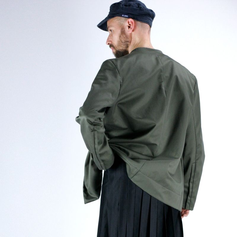 Veste à col mao kaki