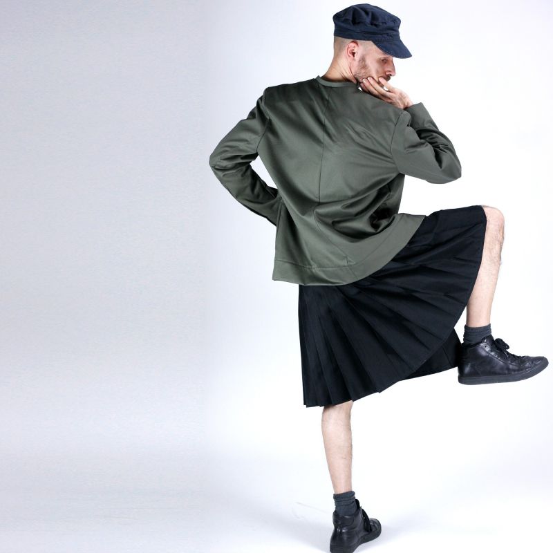 Veste à col mao kaki