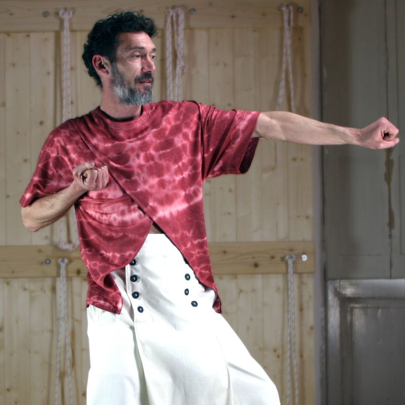 Kimono'shirt shibori rouge