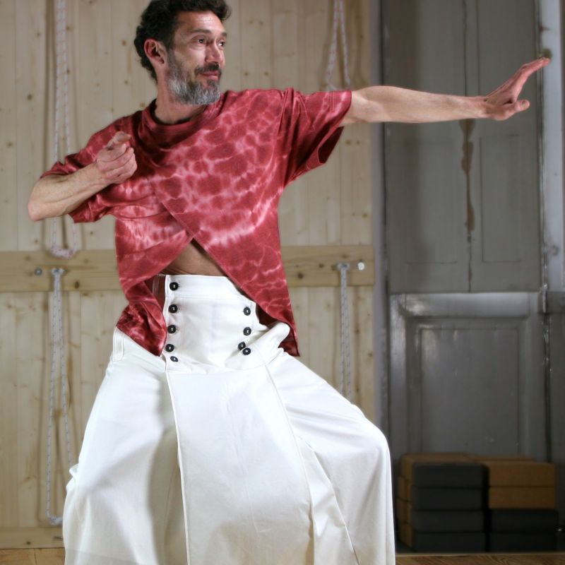 Kimono'shirt shibori rouge