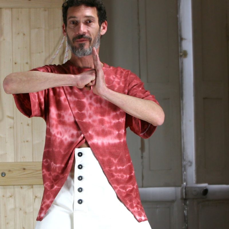 Kimono'shirt shibori rouge