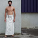 KENDO martial-arts style long maleskirt white