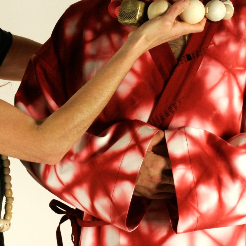 luxury hand-embroidered kimono shibori dyed