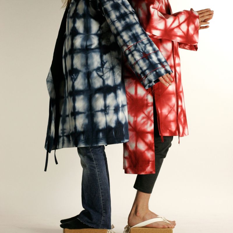 luxury hand-embroidered kimono shibori dyed
