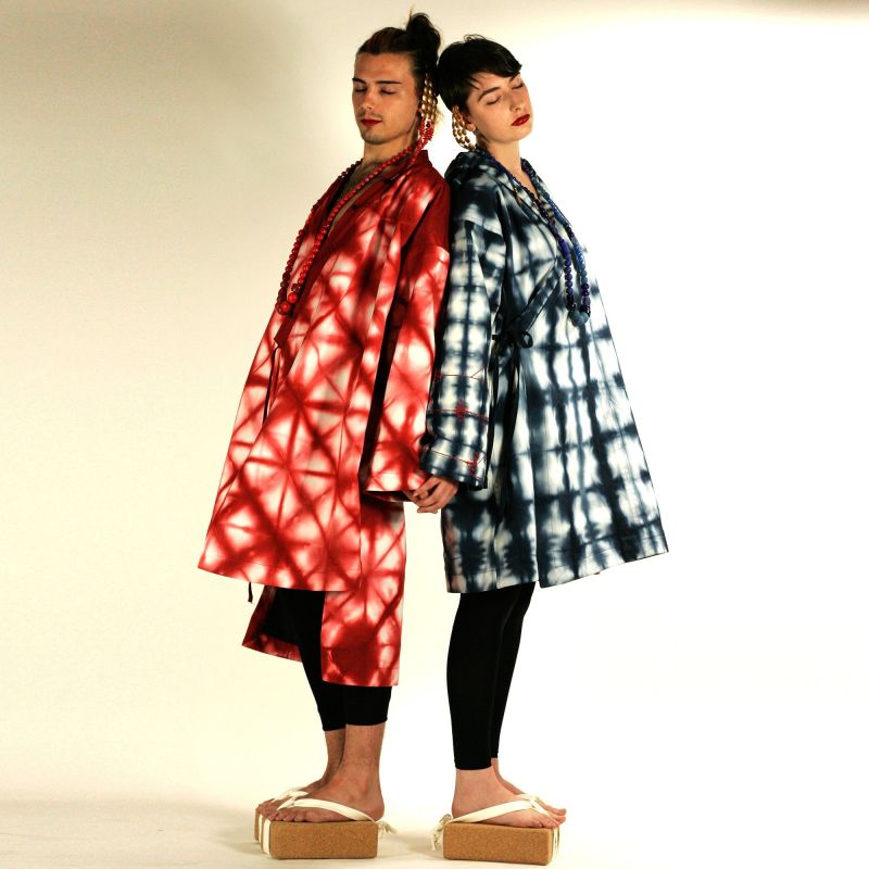 Kimono Shibori Bleu Unisexe