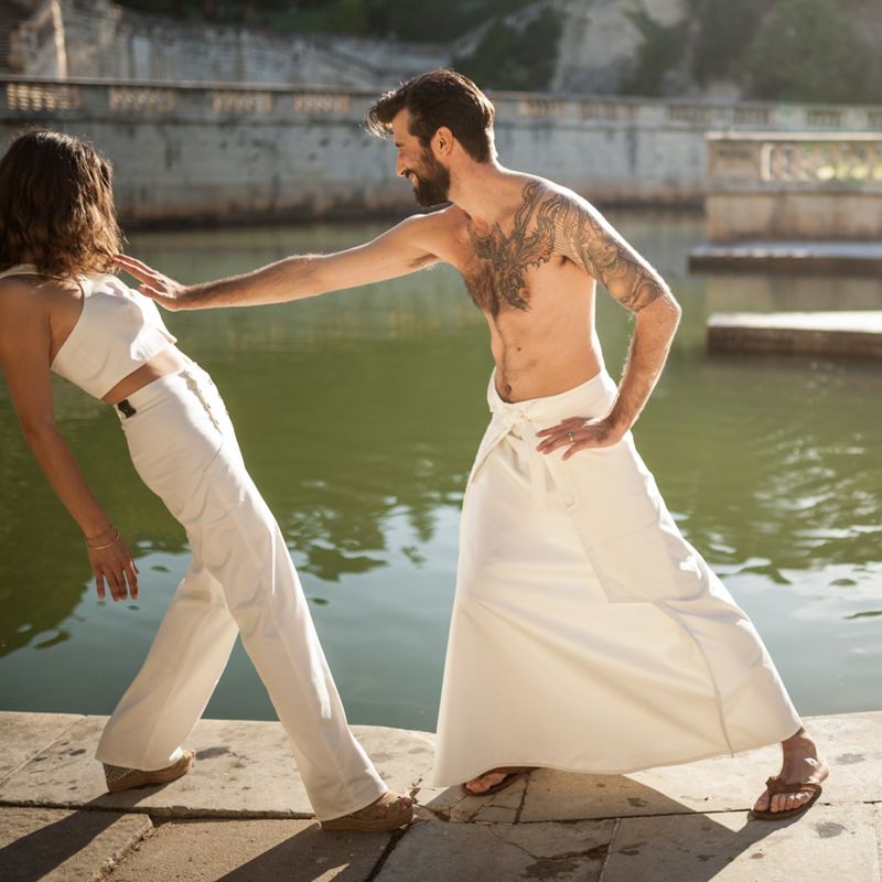 jupe pour homme Ninja hakama blanc 2