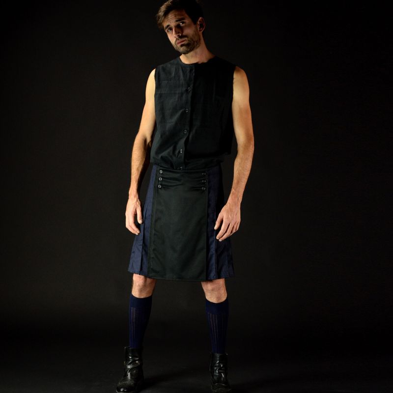 PRIMULA VERIS pleated neo-kilt with removable panel