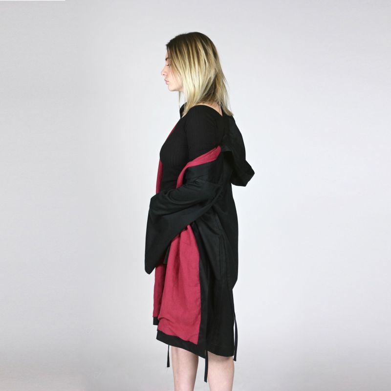 designer kimono coat with hood