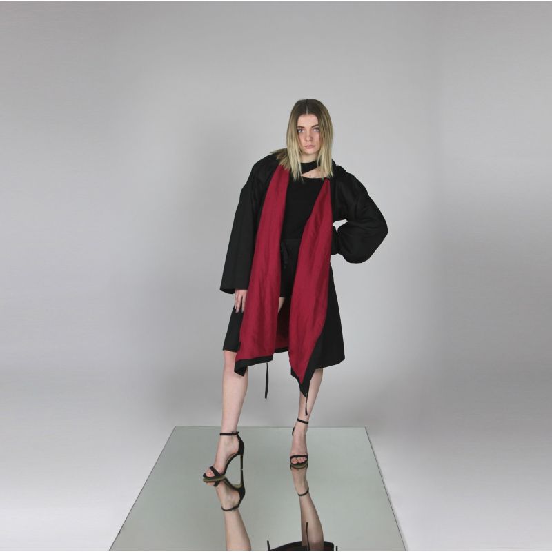 designer kimono coat with hood