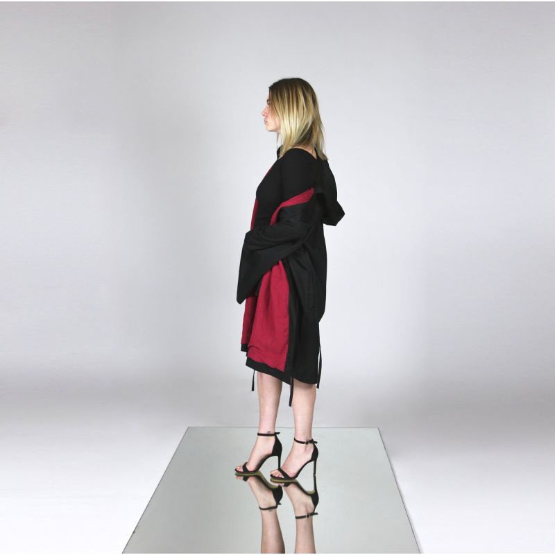 kimono manteau structuré à capuche