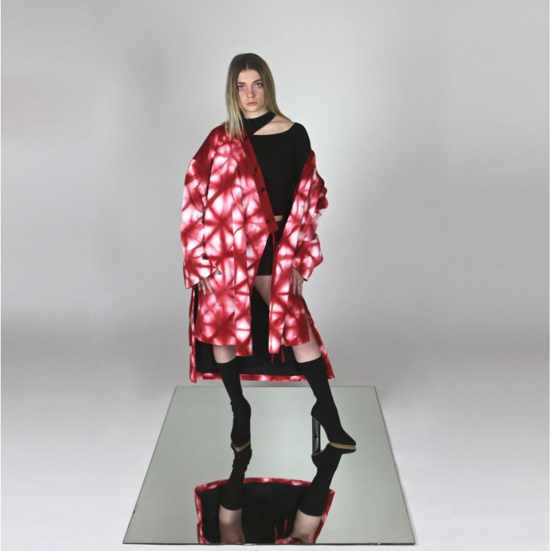 luxury hand-embroidered kimono shibori dyed