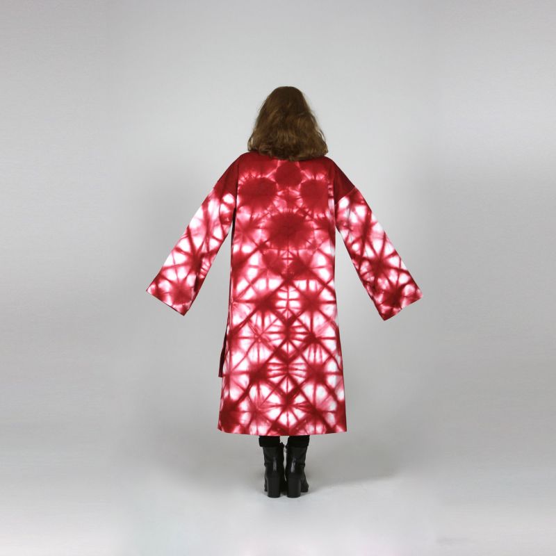 luxury hand-embroidered kimono shibori dyed