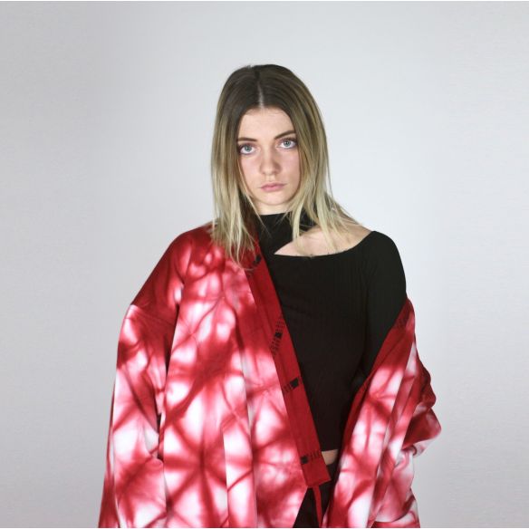 luxury hand-embroidered kimono shibori dyed