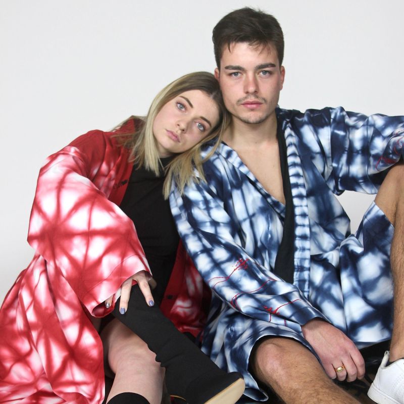 kimono à capuche urbain shibori brodé 2