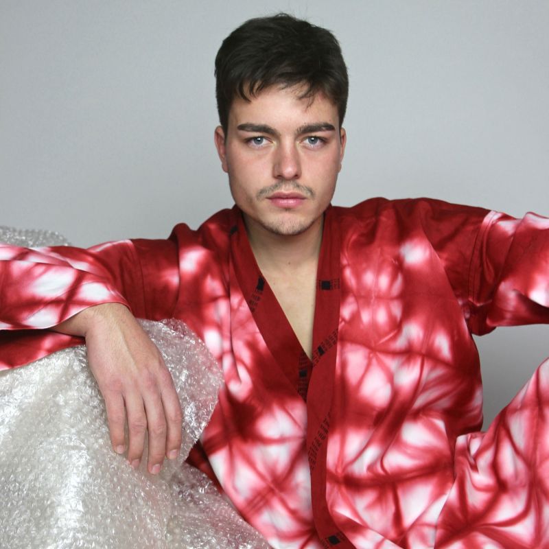 luxury hand-embroidered kimono shibori dyed
