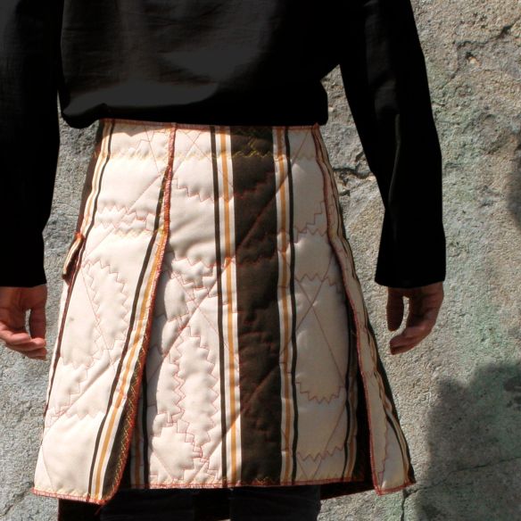 quilted maleskirt in recycled canvas