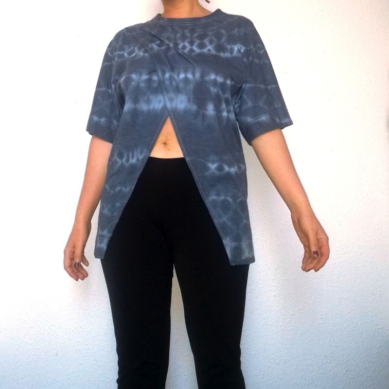 tshirt shibori bleu mixte