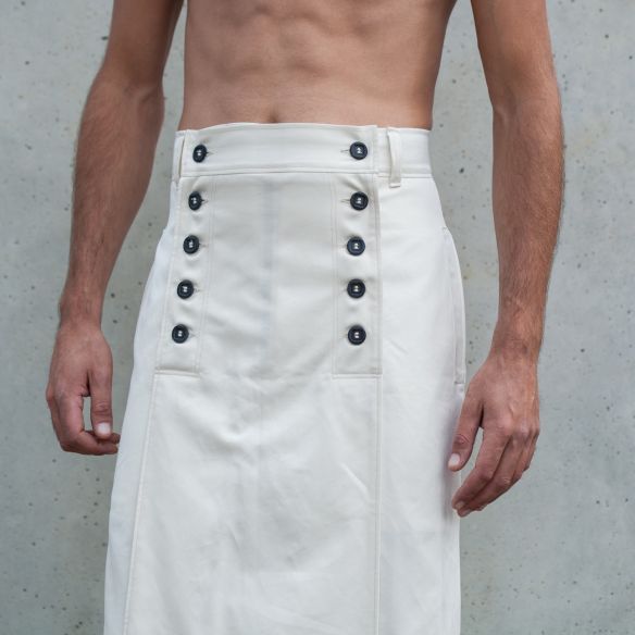 jupe pour homme Kendo style hakama blanc