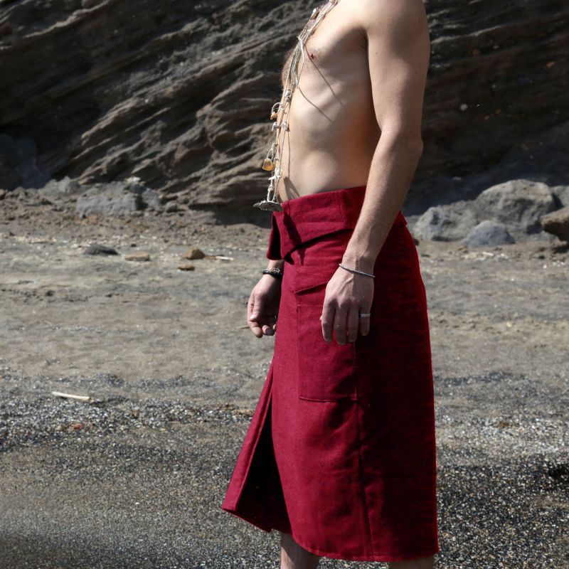 summer loincloth for men in kaki linen