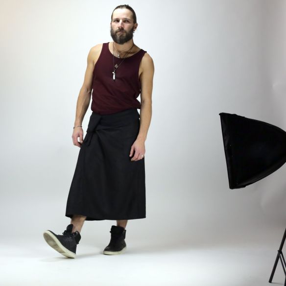 summer loincloth for men in kaki linen