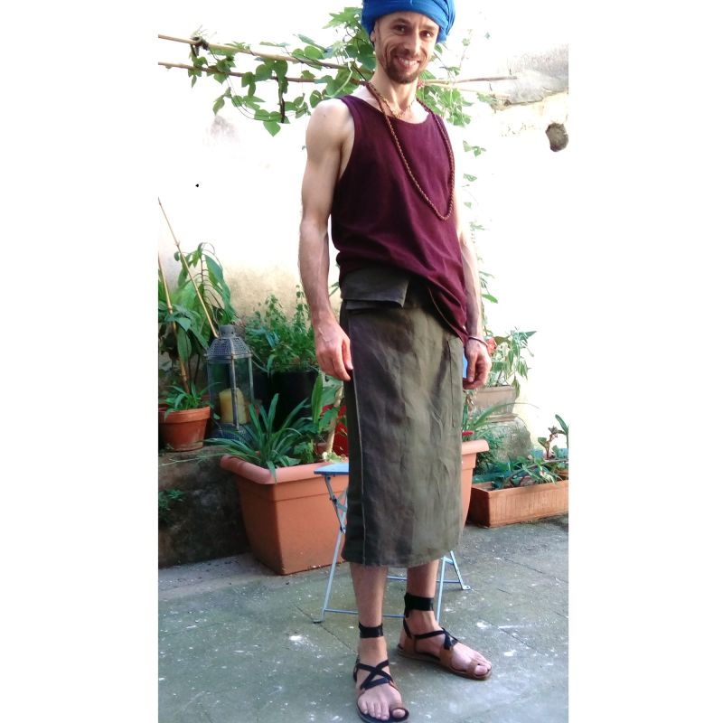 summer loincloth for men in indigo linen 2
