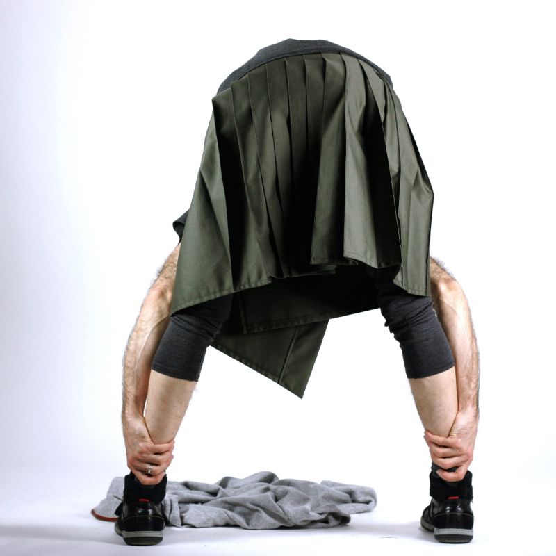 pleated black kilt for men