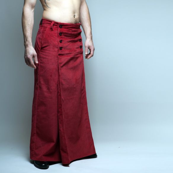 jupe masculine longue en velours Velvet noire jupe masculine longue en velours Velvet noire