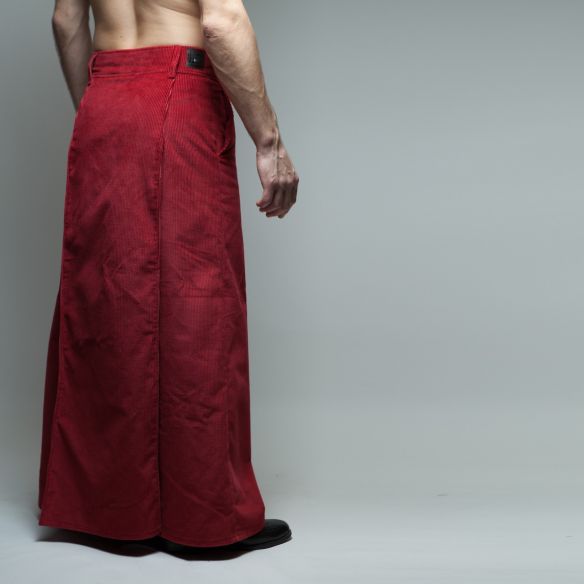 jupe masculine longue en velours Velvet noire jupe masculine longue en velours Velvet noire