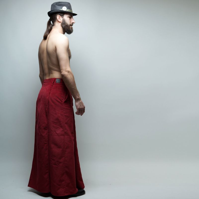 jupe masculine longue en velours Velvet noire