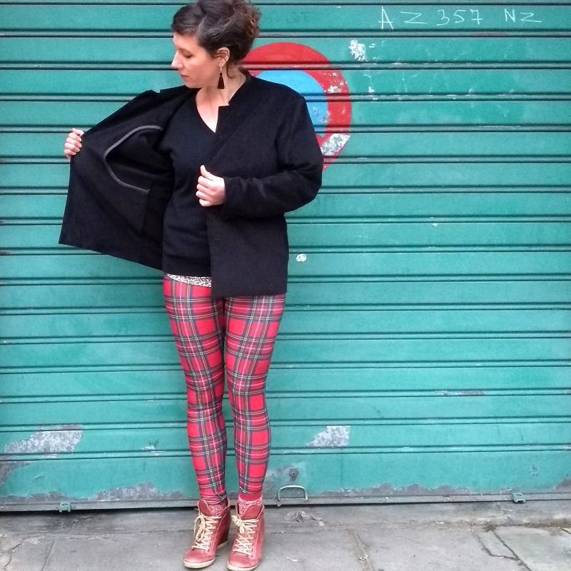 Veste à col mao velours