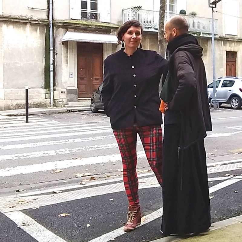 Veste à col mao velours