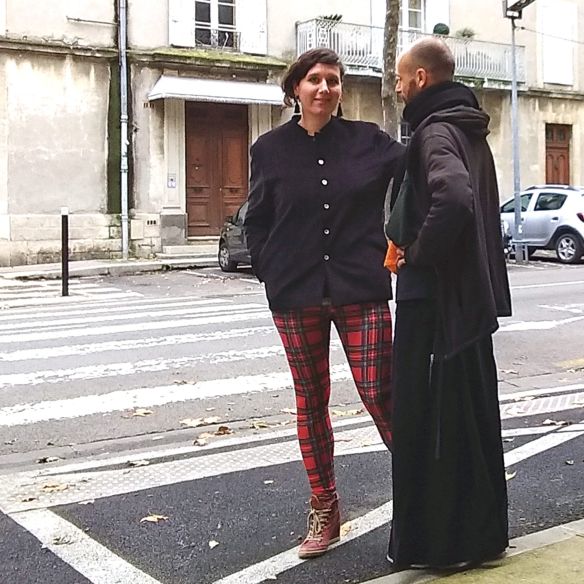 Veste à col mao velours