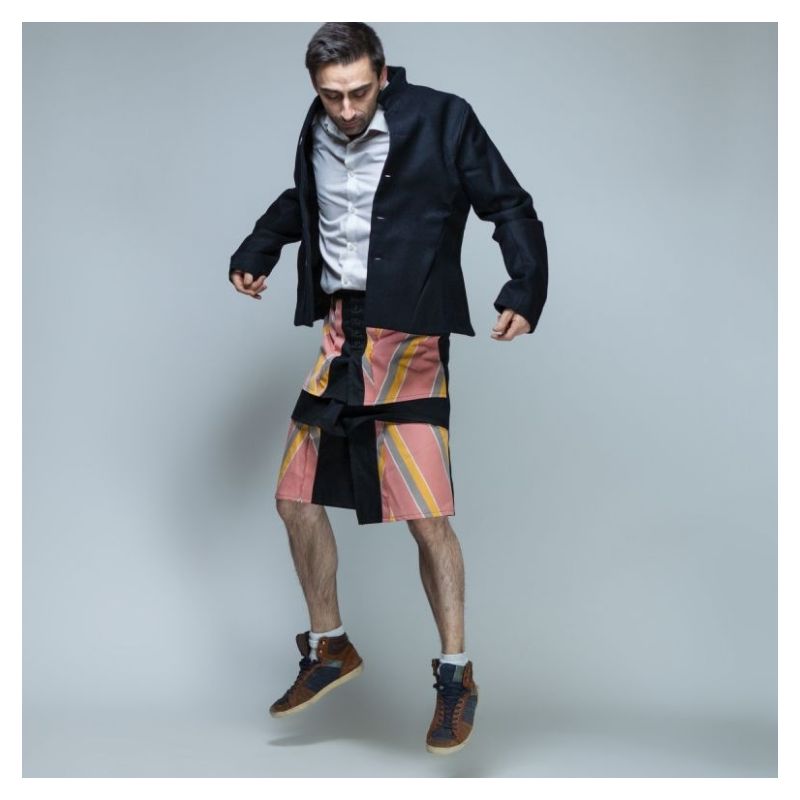 veste minimaliste col mao velours en solde