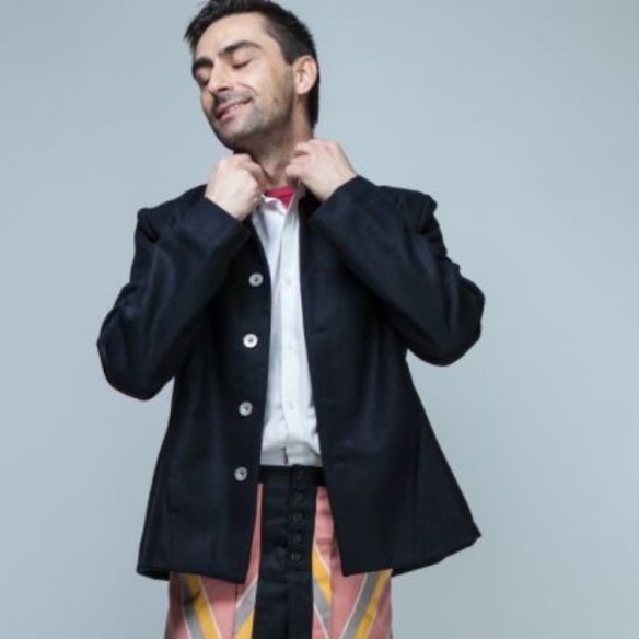 veste minimaliste col mao velours