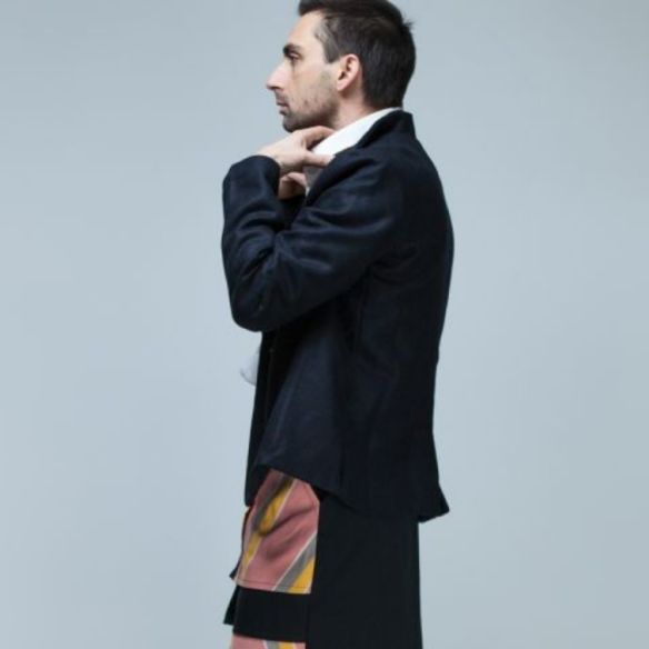 minimalist shaped jacket in velvet