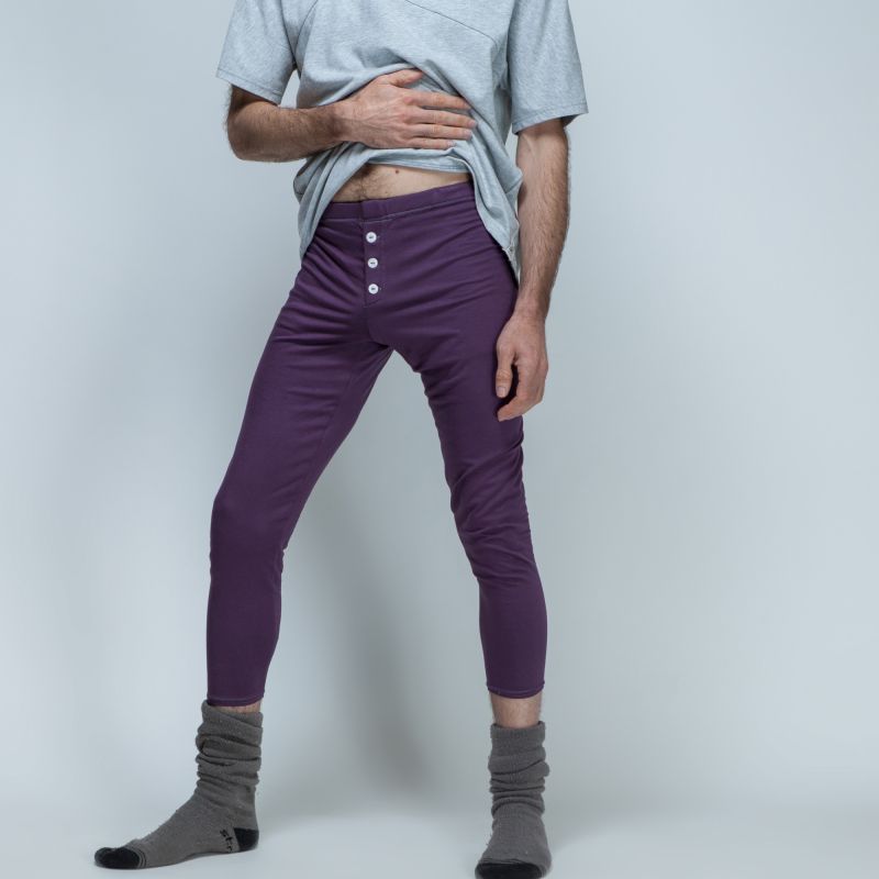 Leggings violet à boutons 