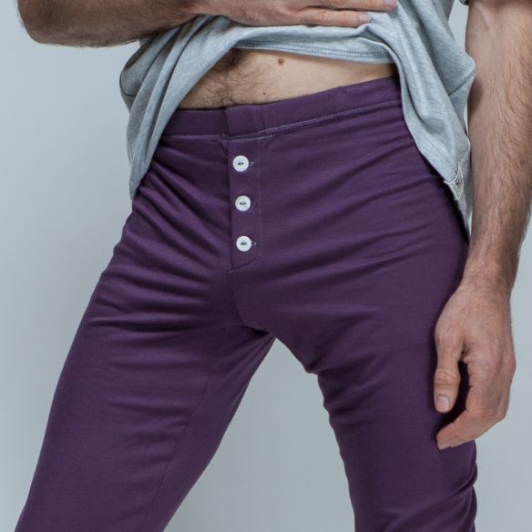 Leggings violet à boutons