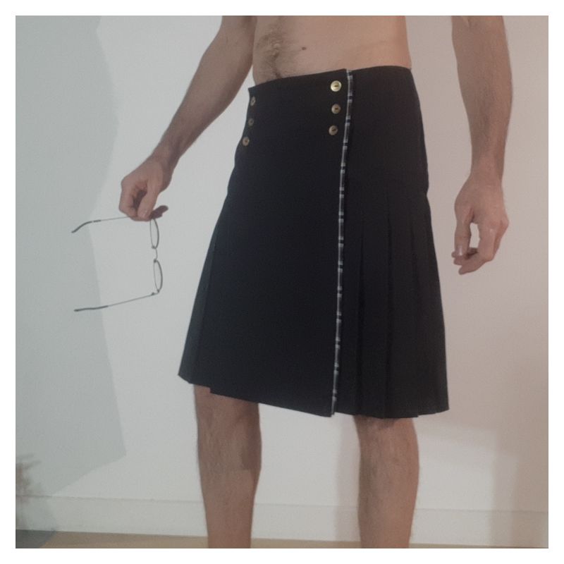 kilt réversible noir et rouge Horse guard solde