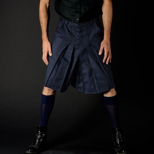1 VISCUM ALBUM short cut neo-kilt, blue, Size42 1 VISCUM ALBUM short cut neo-kilt, blue, Size42