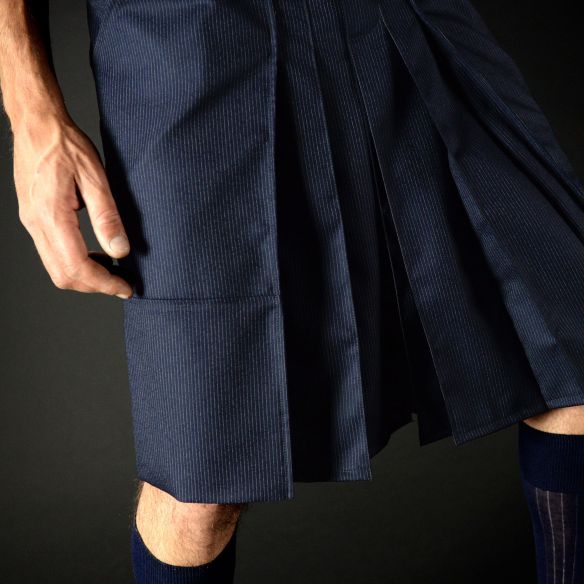 1 VISCUM ALBUM short cut neo-kilt, blue, Size42 1 VISCUM ALBUM short cut neo-kilt, blue, Size42