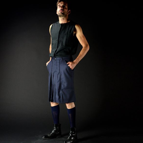 1 VISCUM ALBUM short cut neo-kilt, blue, Size42 1 VISCUM ALBUM short cut neo-kilt, blue, Size42