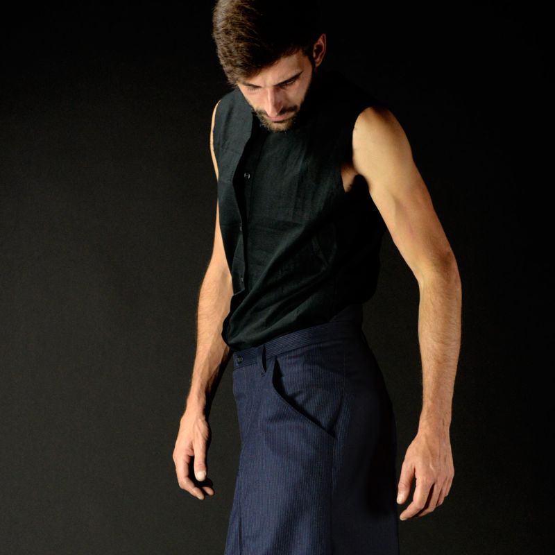 1 VISCUM ALBUM short cut neo-kilt, blue, Size42