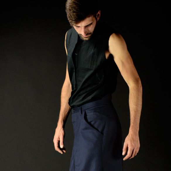 1 VISCUM ALBUM short cut neo-kilt, blue, Size42 1 VISCUM ALBUM short cut neo-kilt, blue, Size42