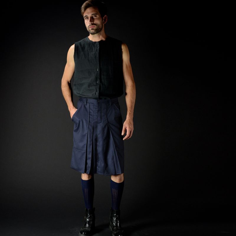 1 VISCUM ALBUM short cut neo-kilt, blue, Size42