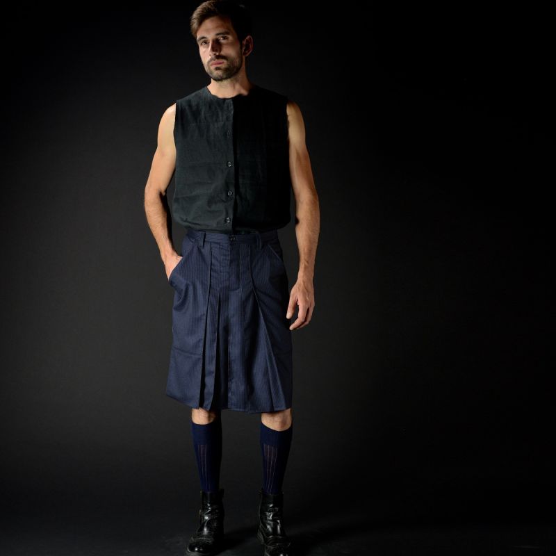 1 VISCUM ALBUM short cut neo-kilt, blue, Size42