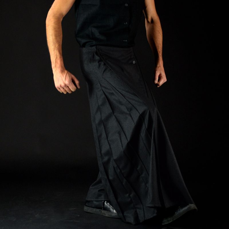 1 ARTEMISIA ALBA neo-kilt long, Noir, T44